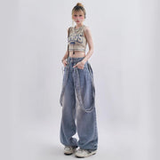 retro ribbon distressed jeans - MRSLM