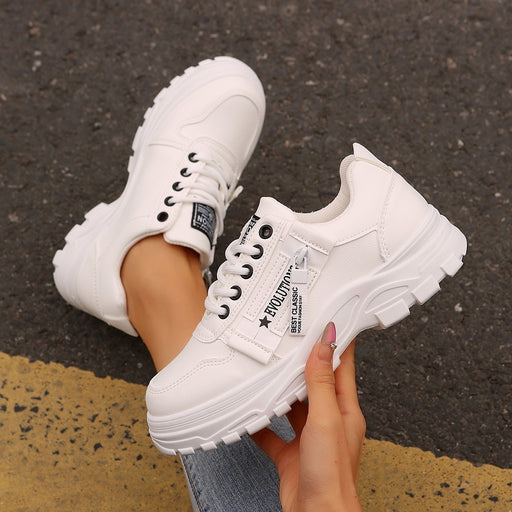 Side-zipper lace-up sneakers, view 9 - MRSLM