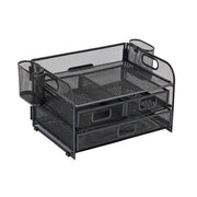 Mesh desk organizer with 3 drawers, view 2 - MRSLM