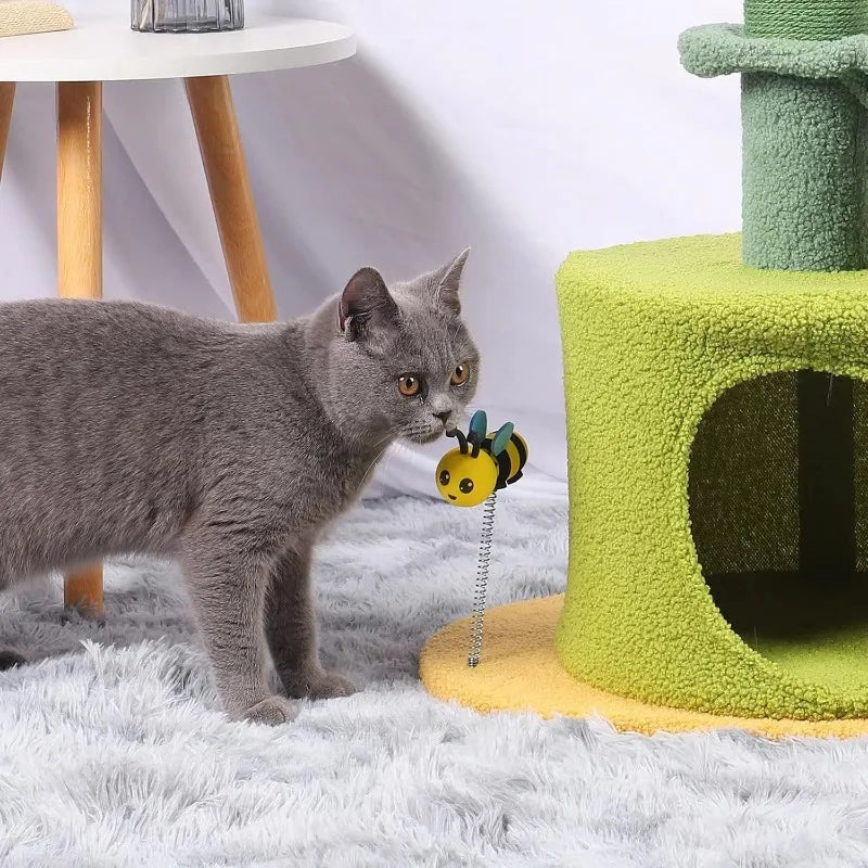 flower tree cat tower with hammock bed, view 5 - MRSLM