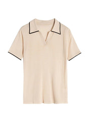 women's silk-blend knitted t-shirt, view 2 - MRSLM