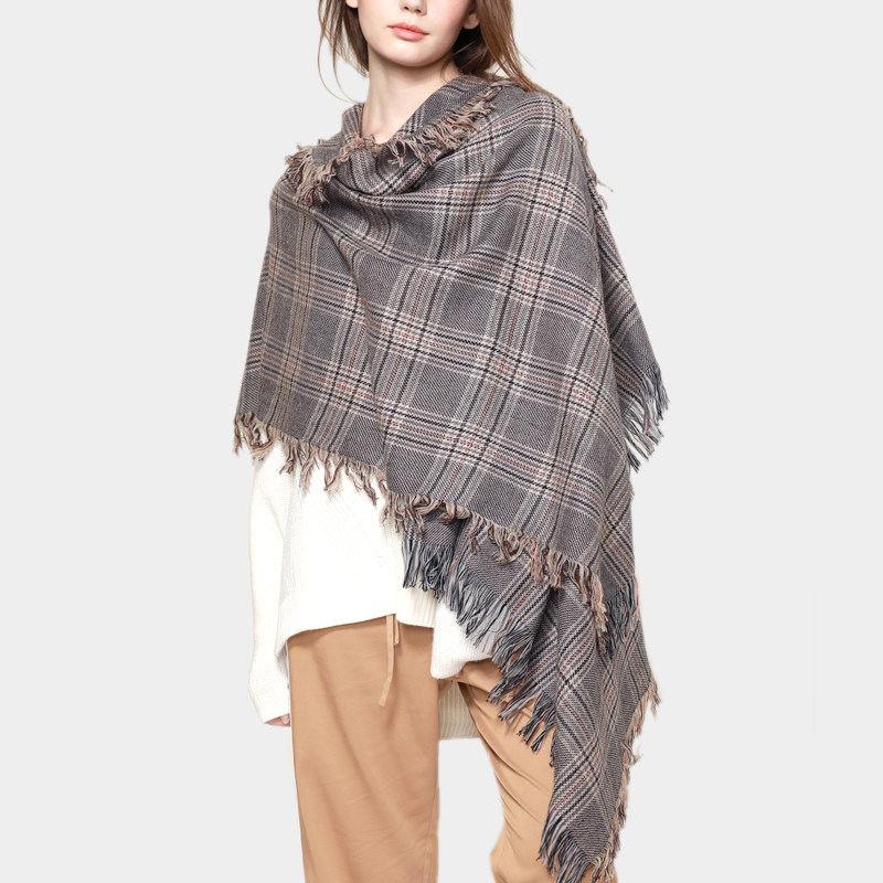 oversized wool plaid scarf - MRSLM