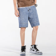 denim cargo shorts, view 3 - MRSLM