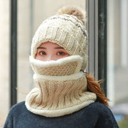 women's knit hat with pom, view 2 - MRSLM