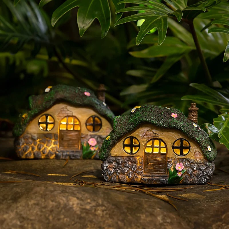 solar fairy garden shed statue light - MRSLM