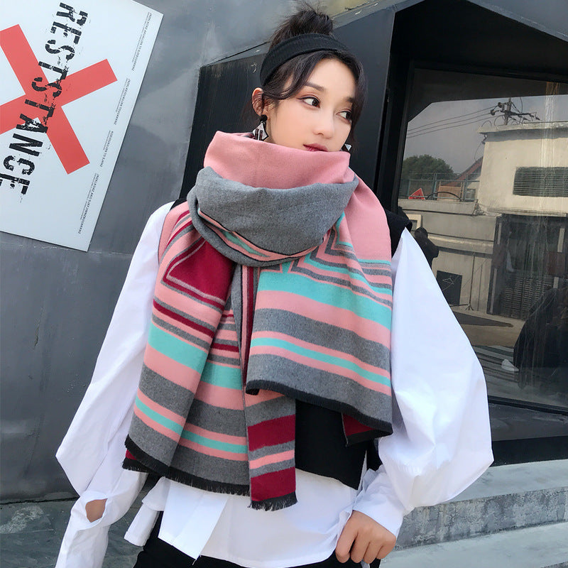 warm thick imitation cashmere scarf, view 3 - MRSLM