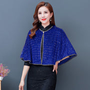 short round neck cape shawl, view 3 - MRSLM