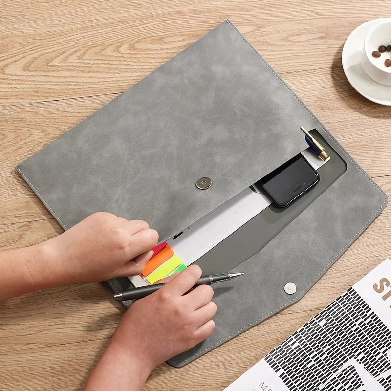 A4 PU leather document organizer, view 9 - MRSLM