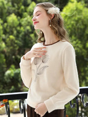 women's apricot casual pullover, view 5 - MRSLM