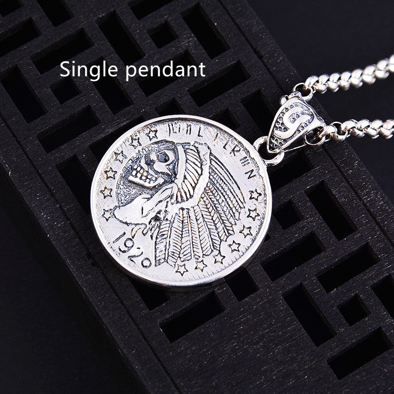 Feather European And American Trendy Retro Personality Pendant