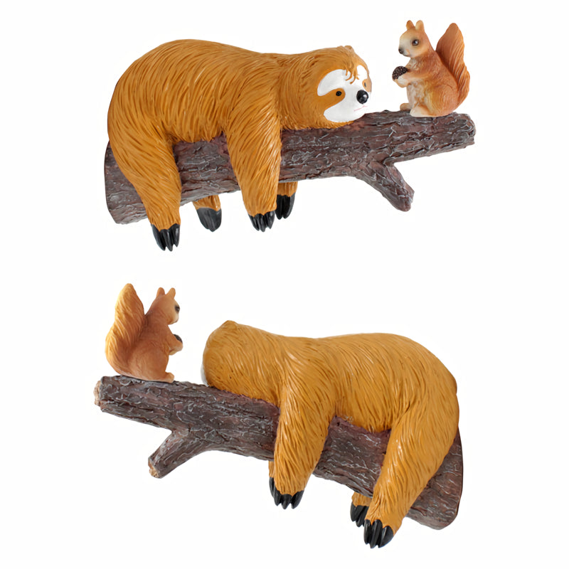 sloth and squirrel resin ornament set, view 2 - MRSLM