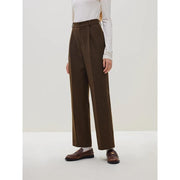 women's high-waisted wool straight pants, view 4 - MRSLM