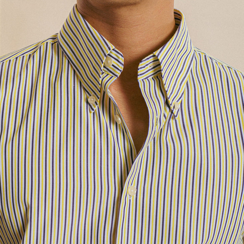casual long sleeve striped shirt for men, view 5 - MRSLM