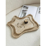 vintage travertine stone tray, view 7 - MRSLM