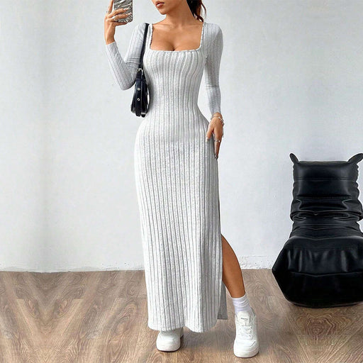 square collar backless dress - MRSLM