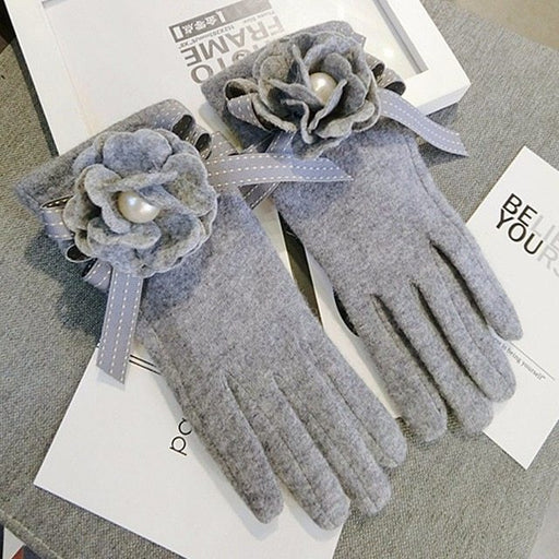 Cute knitted bow warm gloves - MRSLM