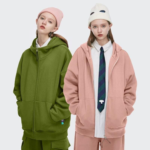 unisex fleece lined zip up hoodie - MRSLM