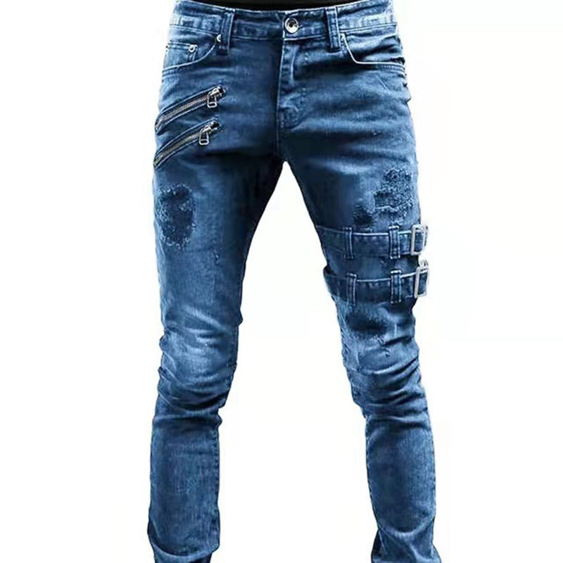 men's ripped slim jeans, view 2 - MRSLM
