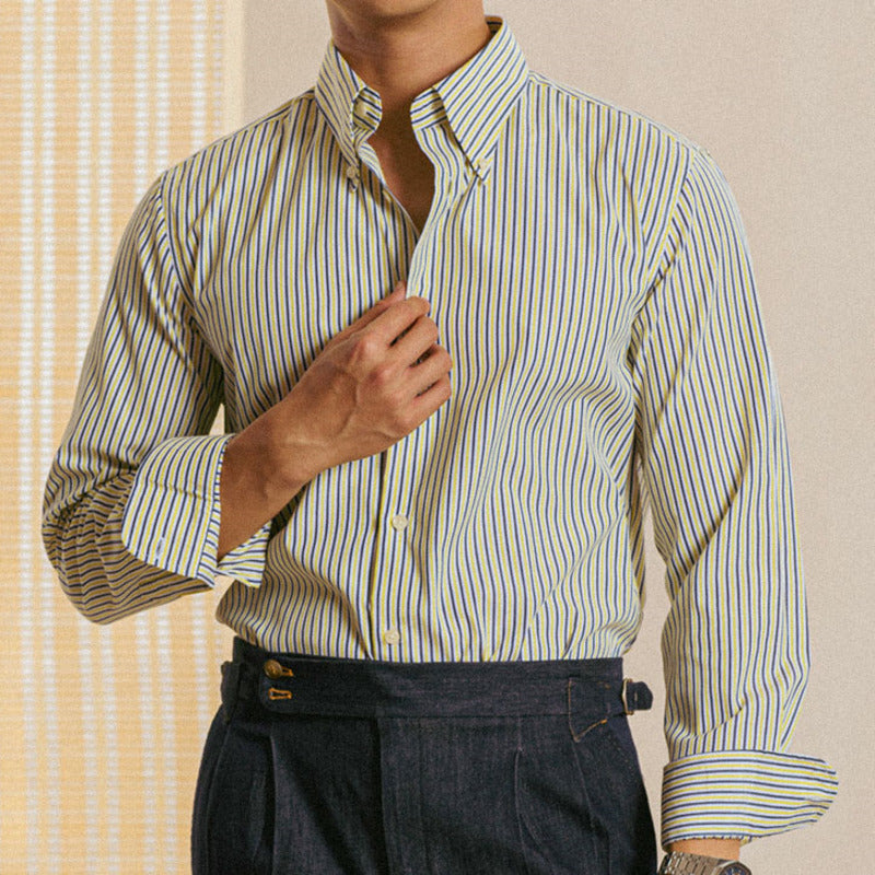casual long sleeve striped shirt for men, view 4 - MRSLM