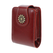 mini portable leather makeup bag with mirror, view 3 - MRSLM