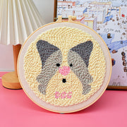 punch needle embroidery kit dog pattern, view 4 - MRSLM