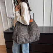 leopard print canvas shoulder bag, view 10 - MRSLM