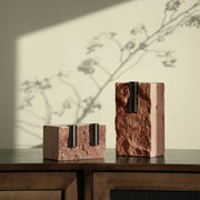 red travertine vase - MRSLM
