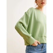 viscose blend O-neck sweatshirt, view 6 - MRSLM