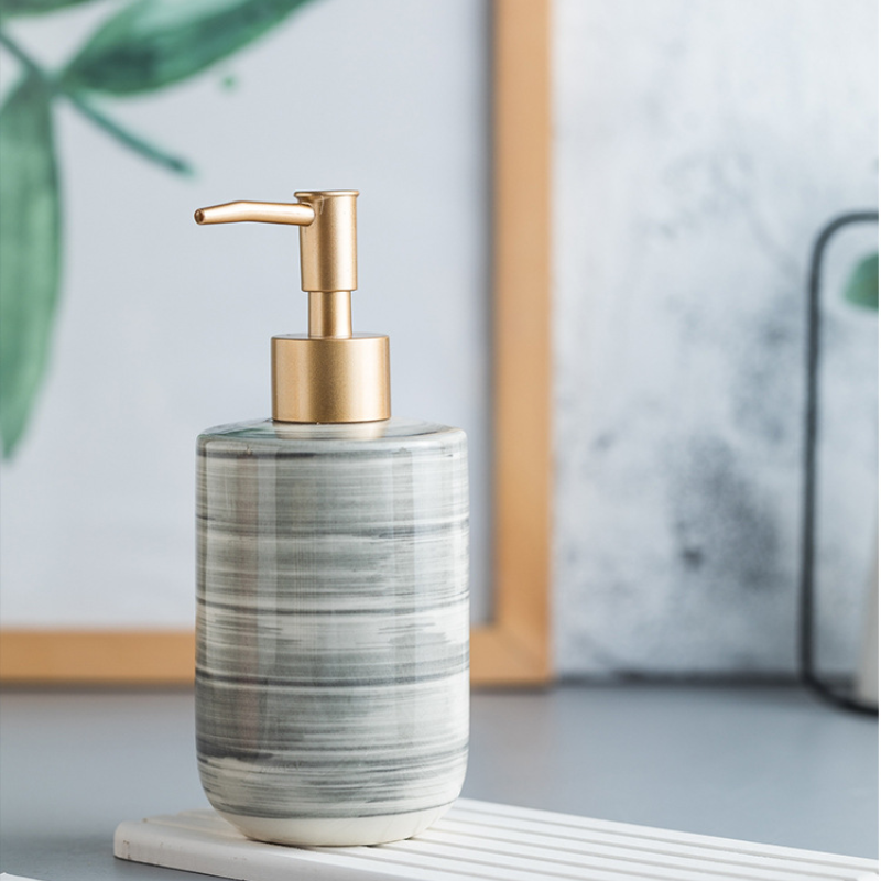nordic-style ceramic soap dispenser set, view 7 - MRSLM