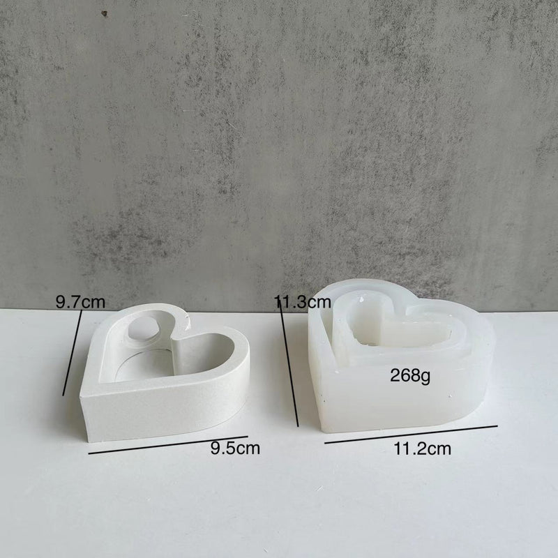 heart hydroponic vase silicone mold, view 4 - MRSLM