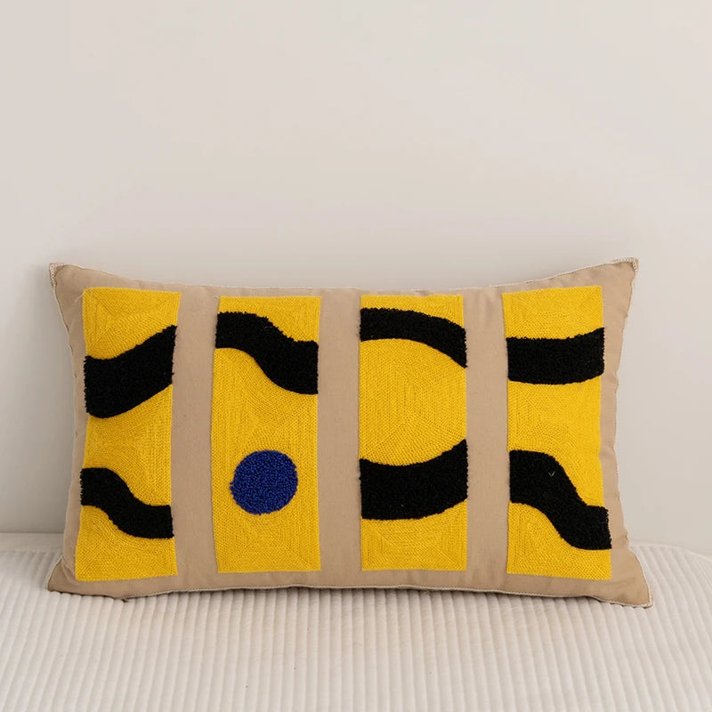 abstract embroidery cushion cover, view 5 - MRSLM