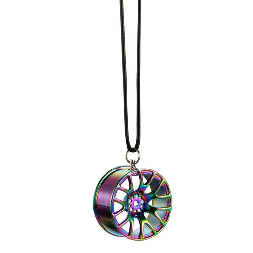 metal wheel hub pendant for car rearview mirror, view 5 - MRSLM