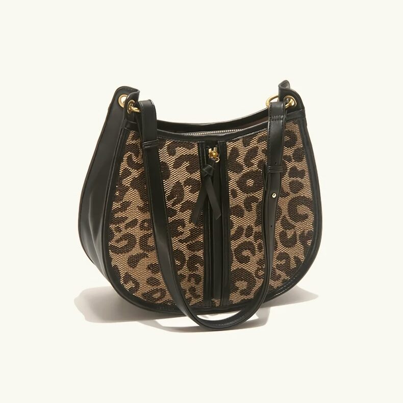 leopard saddle shoulder bag, view 10 - MRSLM