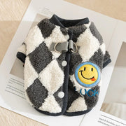 checkered fleece coat for dogs, view 2 - MRSLM