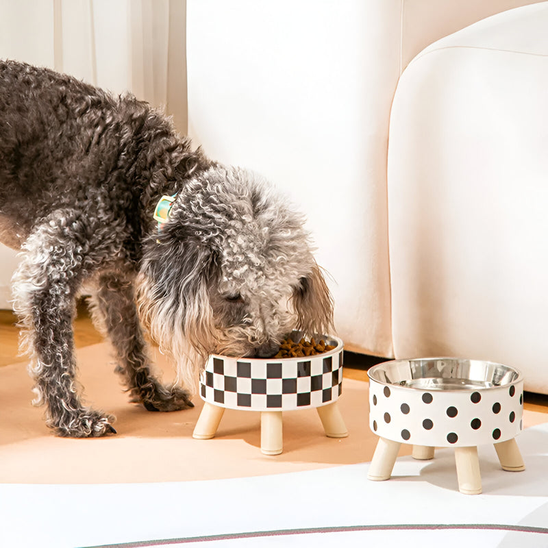 raised cat feeder bowl, view 7 - MRSLM