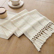 boho table runner with tassels, view 5 - MRSLM