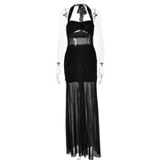 halter pleated dress, view 5 - MRSLM