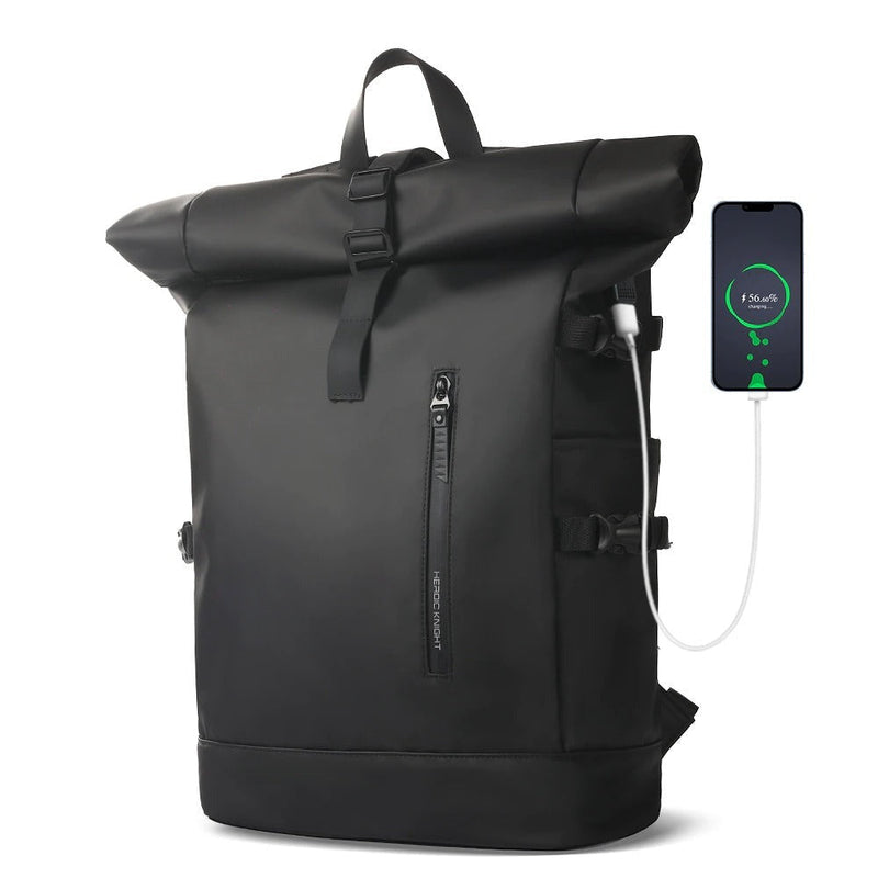 expandable roll-top laptop backpack, view 2 - MRSLM