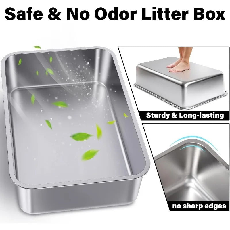 stainless steel cat litter box 3-pack, view 6 - MRSLM