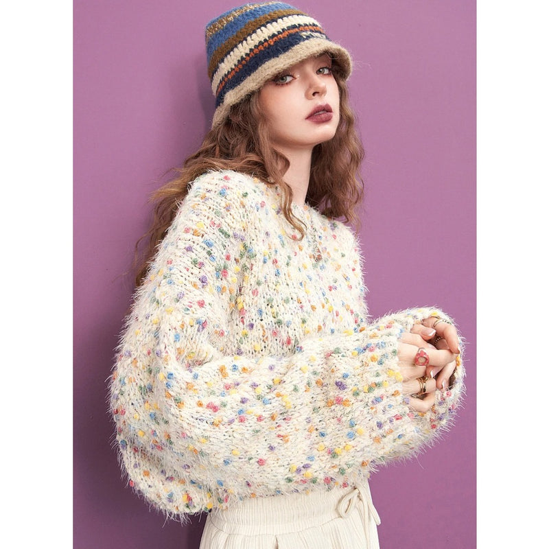 colorful dots loose knitwear for women, view 8 - MRSLM