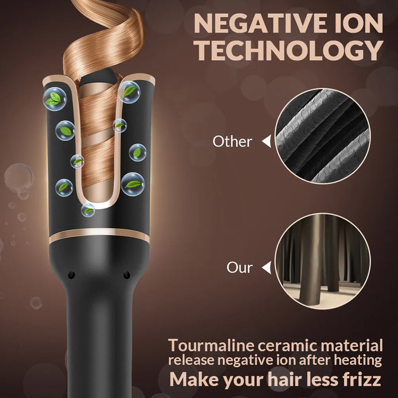 auto rotating ceramic hair curler, view 3 - MRSLM