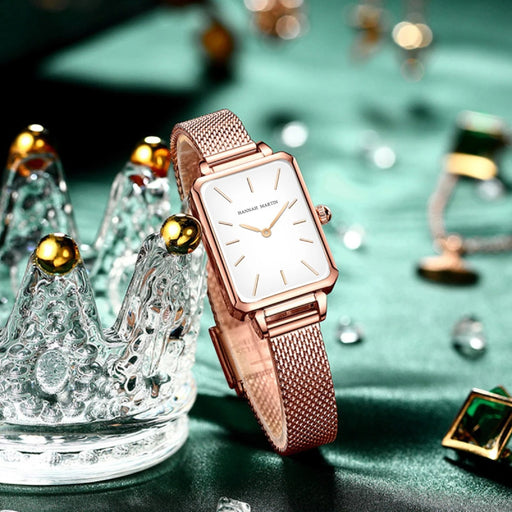 rectangle ultrathin mesh ladies watch - MRSLM