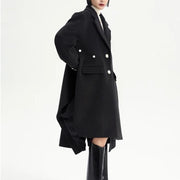light gray long overcoat for women, view 2 - MRSLM