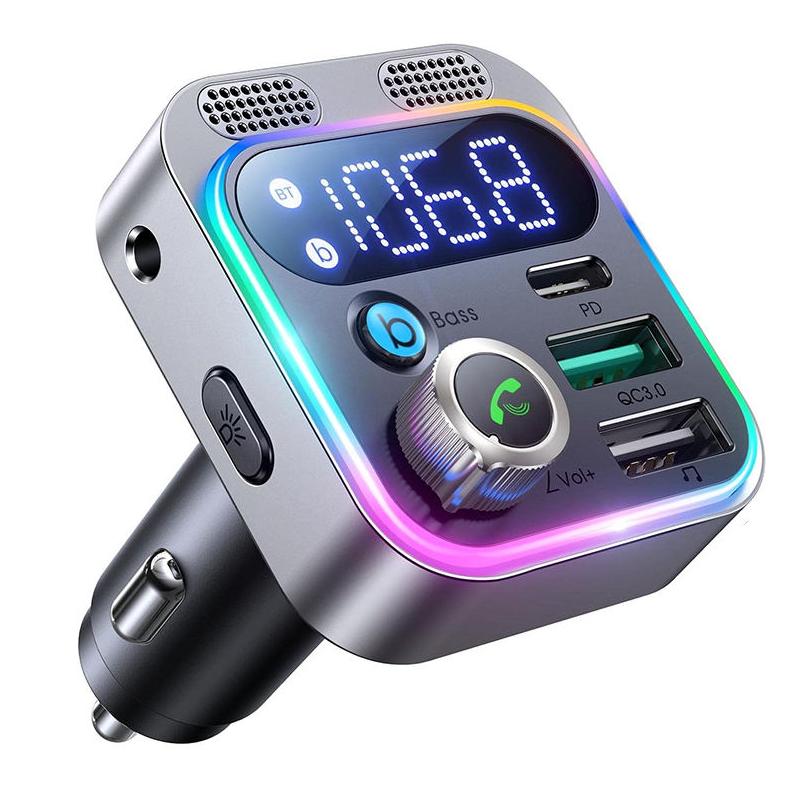 bluetooth 5.3 car fm transmitter with fast charging, view 2 - MRSLM