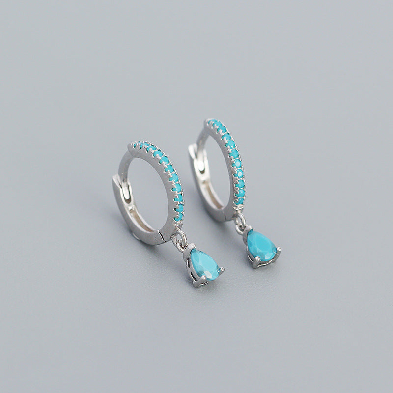 sterling silver colored stone earrings, view 2 - MRSLM