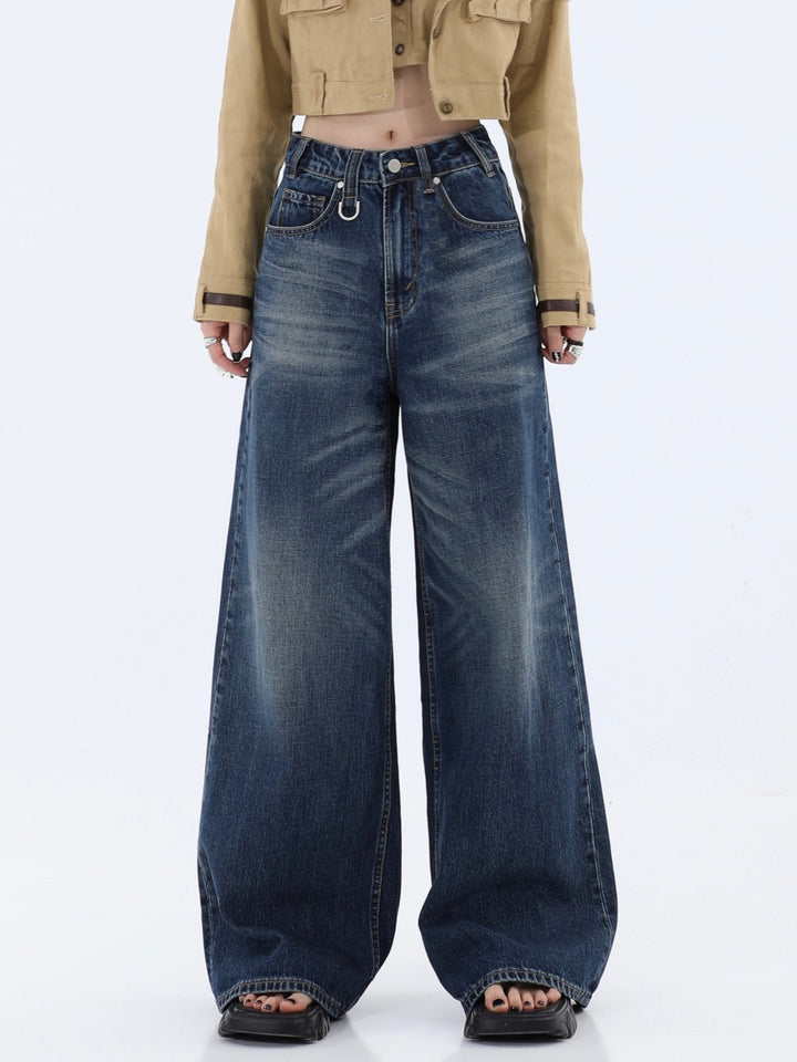 Loose Washed Old Wide Leg Women's Jeans