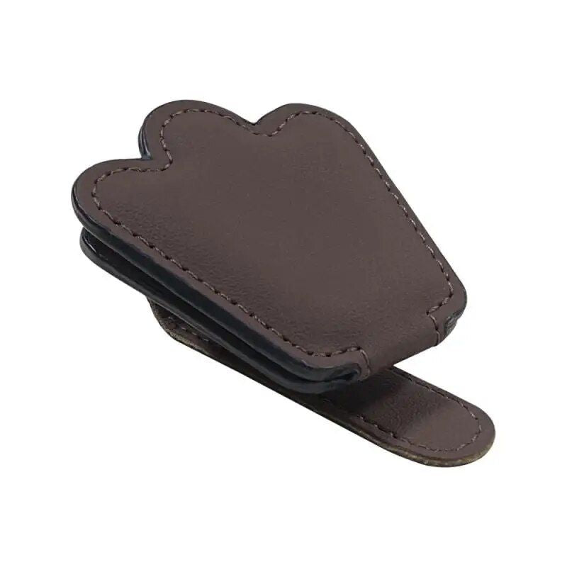 leather car visor clip, view 4 - MRSLM