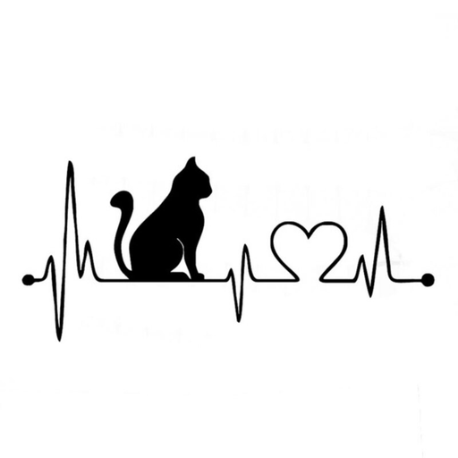cat electrocardiogram car decal - MRSLM