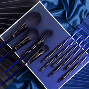 blue 10-piece makeup brush set, view 10 - MRSLM