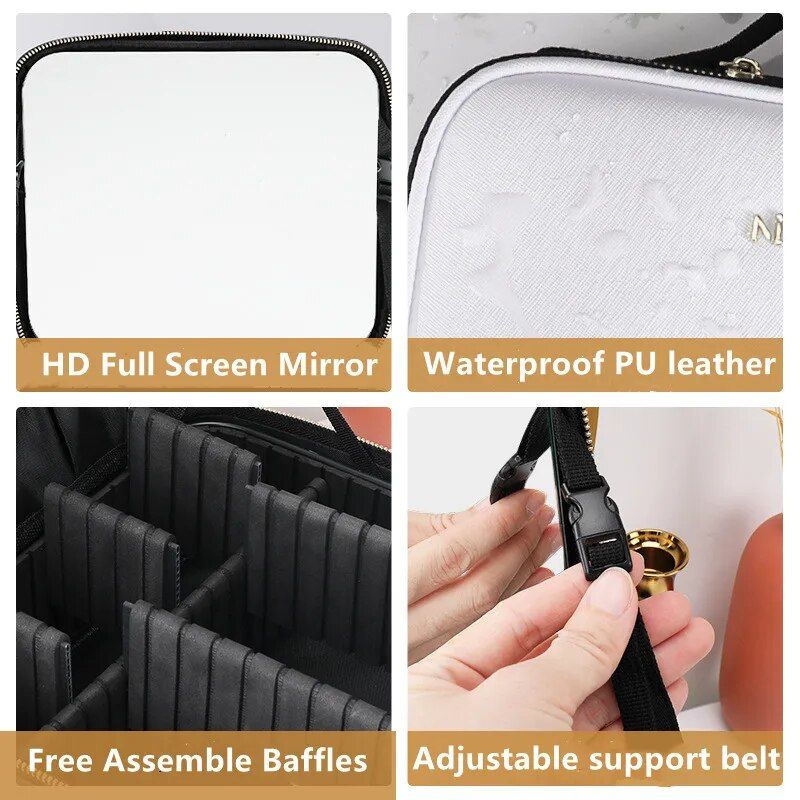 LED cosmetic case with mirror, view 8 - MRSLM